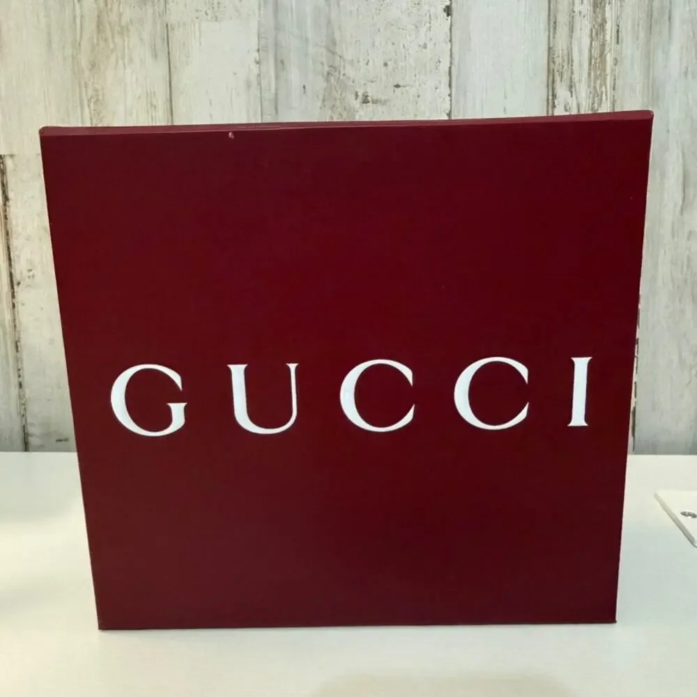 Gucci Burgundy Maroon Magnetic Gift Presentation Box w/ Lid Large White
